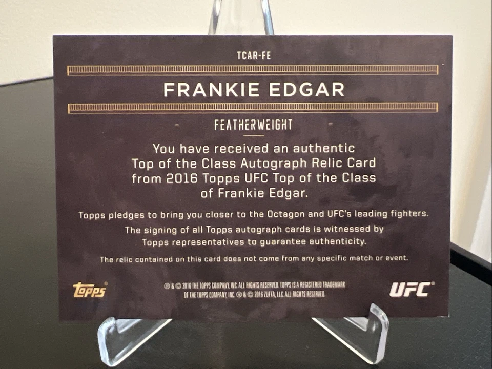 2016 Top Of The Class FRANKIE EDGAR Patch Autograph Ruby /8! Hall Of Fame - Image 2 of 2