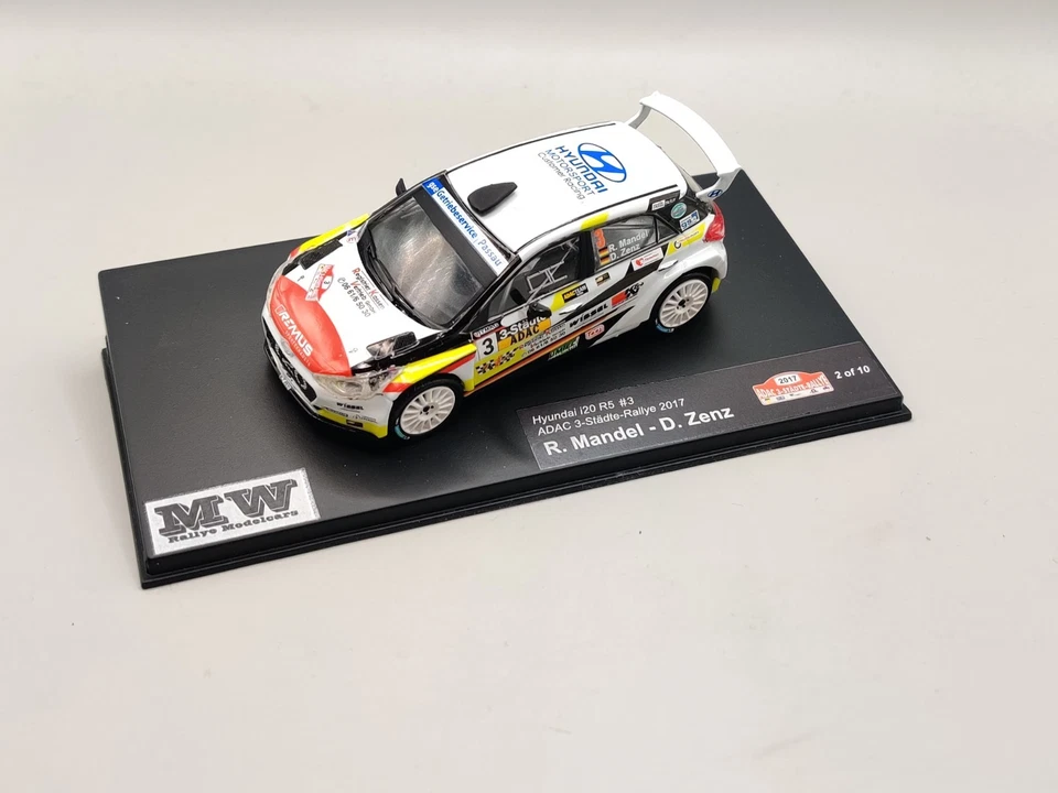 1:43 Hyundai i20 R5 Rene Mandel ADAC Rally 3 Città 2017 Raro!! - Immagine 2 di 4