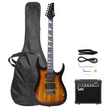 Glarry BasswoodPractice Electric Guitar Set w/ Bag 20W AMP Sunset