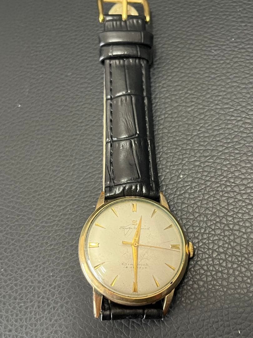 Seiko Marvel S Snake Vintage Manual Wind Mens Watch 14K Gold Used