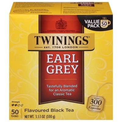 Twinings Earl Grey Citrus and Bergamot Black Tea Bags,50 Count Box,Free Shipping