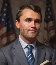 Charlie Kirk MAGA Christian Oil Painting Style Print AI Generated 8X10 Print