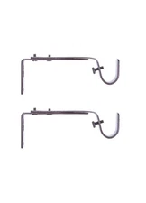 Kenney Adjustable Curtain Rod Brackets, Mocha (2-Pack)