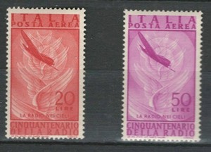 ITALY EUROPE  AIRPLANES AVIATION RADIO MNH AIR MAIL STAMP LOT (AVIA 650)
