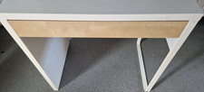 White & Light Wood Contemporary Computer Desk 75x50x74cm Drawer Cable Hole Used