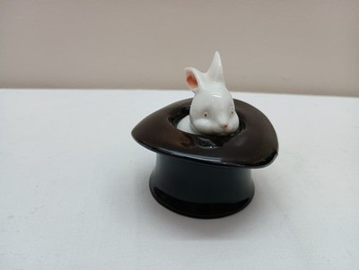1984 Fitz and Floyd Top Hat and Rabbit Trinket Box