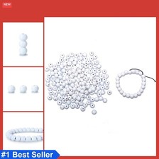 White Wood Beads 500pcs 8mm Round Spacer Beads for Jewelry Making Craft