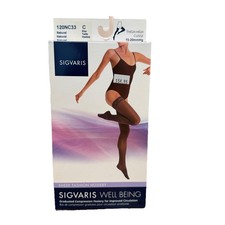 Sigvaris Sheer 15-20 Thigh High Size C Compression Stockings Suntan 120NC33