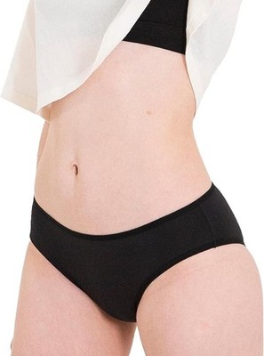 WUKA Teen Periode Bademode Auslaufsicher Wiederverwendbar Bikinihose, Schwarz 2XS
