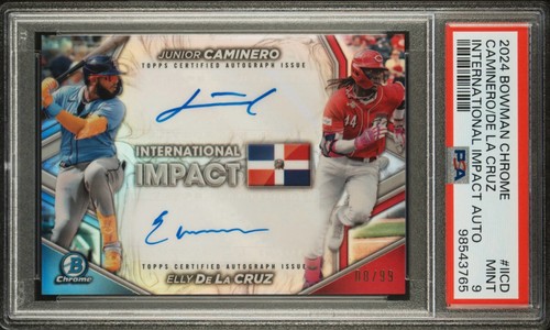 2024 Elly De La Cruz Junior Caminero Dual International Impact Auto /99 PSA 9