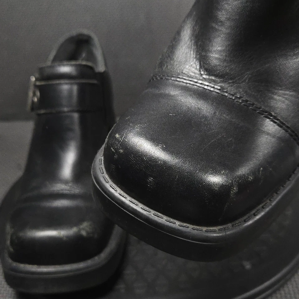 Harley Davidson Shoes Womens Size 8.5 Black Leather Heels Buckle Moto 83103 - Image 4 of 4