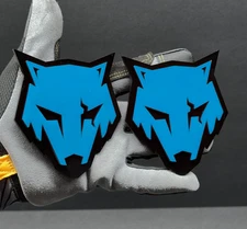 COYOTE 5.0 Emblem Badges Light Blue On Black Fender Angry Racing Aggressive