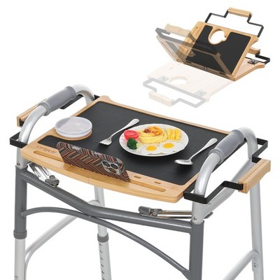 Walker Tray Table with Non-Slip Mat, Tray for Walkers for Seniors Foldable, F...