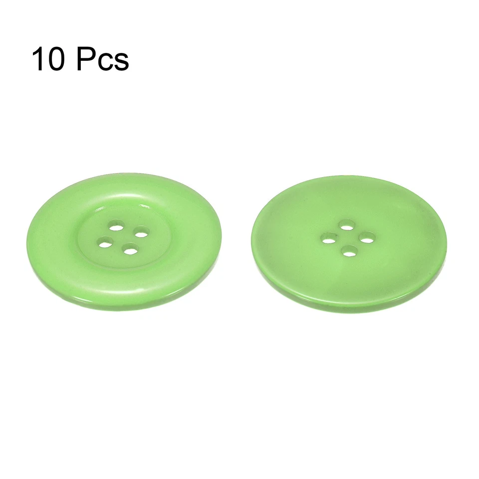 10pcs 60L Sewing Buttons 1-1/2" Resin Round Flat 4-Hole Craft Buttons Green - Image 3 of 4