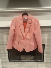 Liz Claiborne Clementine/White Chevron Blazer Jacket