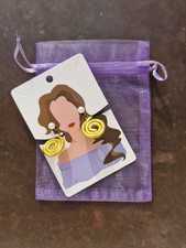 Handmade Ohrringe goldener Aludraht Wire Art Jewelry Edelstahl Studs Statement