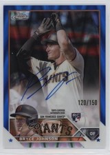 2023 Topps Chrome Rookie Blue RayWave Refractor 120/150 Bryce Johnson Auto n0c