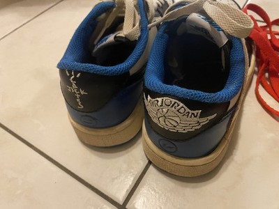 Sneaker Jordan 1 Low Travis Scott x Fragment Military Blue