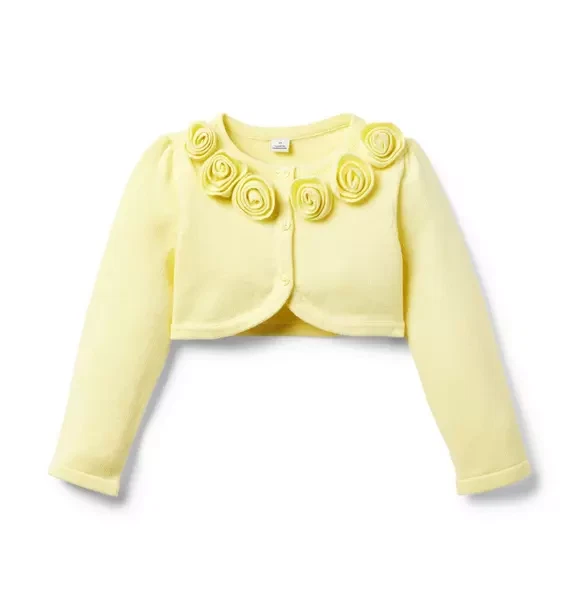 Nuevo con etiquetas Janie and Jack Flower Show Roseta Recortado Cárdigan Suéter Talla 18-24 Meses Foto 2 de 2