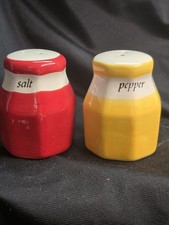 Ketchup and Mustard Salt and Peppers Shakers Retro Table Decor