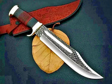 15 Inches Bowie-Style Fixed Blade Knife Decorative Replica with Leather Sheath