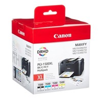 Canon PGI-1500XL Tintenpatrone Multipack - Schwarz, Cyan, Magenta, Gelb