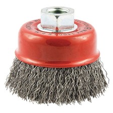 NORTON 66252839034 Cup Brush,Crimped,3 dia.,Arbor Hole PK 10