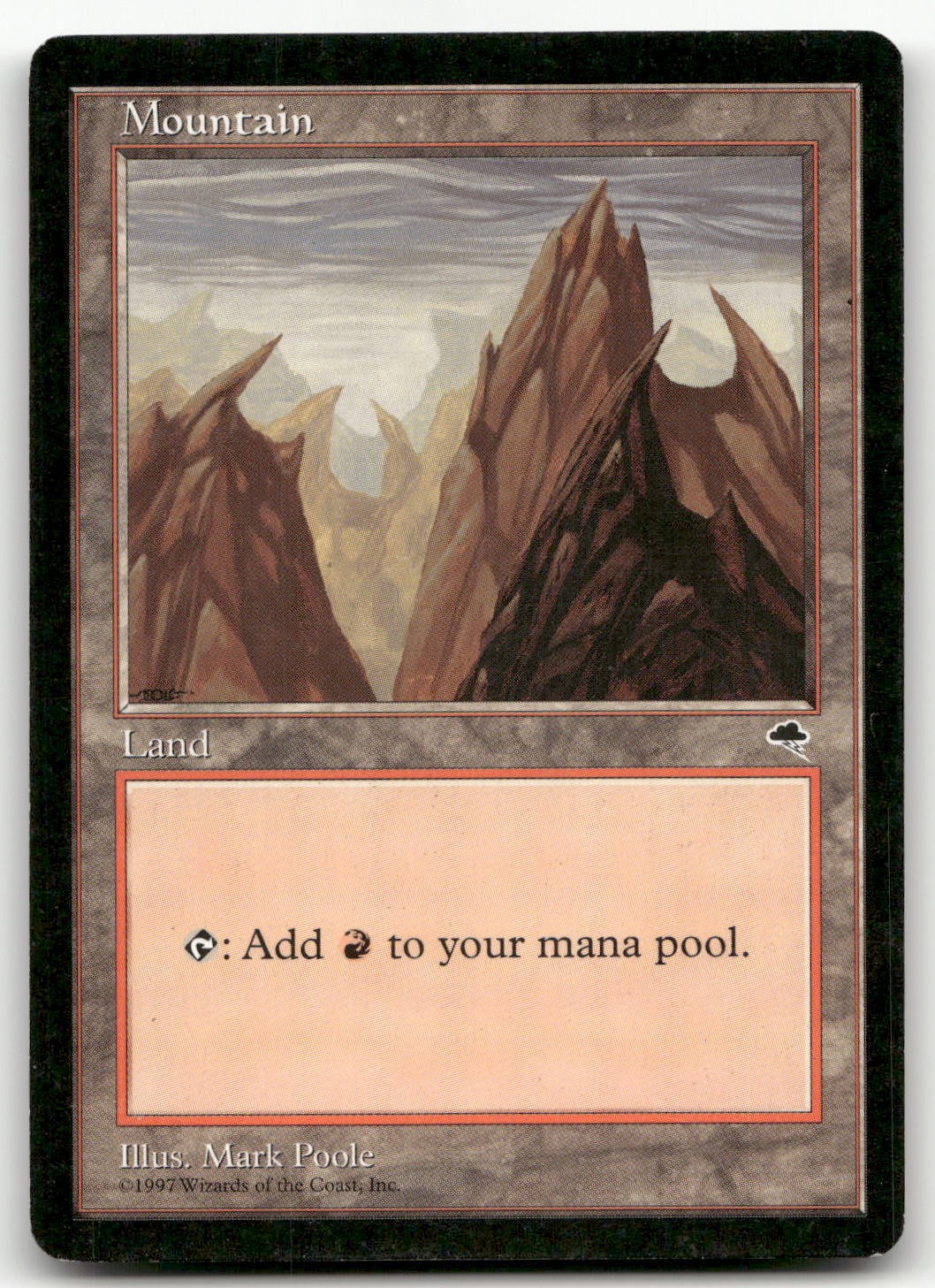 Mountain (Vertical) #343 (HP) Tempest TMP Magic MTG