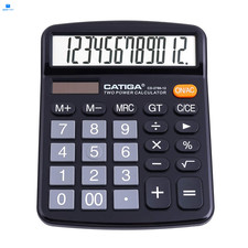 CATIGA 12 Digits Desktop Calculator with Large LCD Display and zzzz-s, Black 