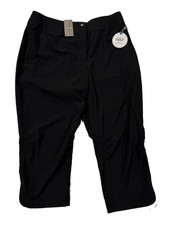Chico's NWT Zenergy Golf Size 1.5 M 8-10 Kyle UPF Neema Black Ruched Crop Pants