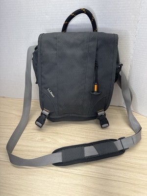 Rare L.L. Bean Technical Messenger Bag Ripstop Nylon Gray Orange Style Hiking