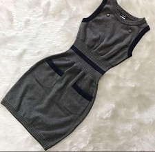 CHANEL Sleeveless Gray Dress Size 36