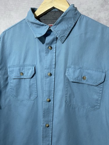 Wrangler Herren Hemd Blau Kurzarm 100% Baumwolle Größe L #170 - Bild 2 von 8