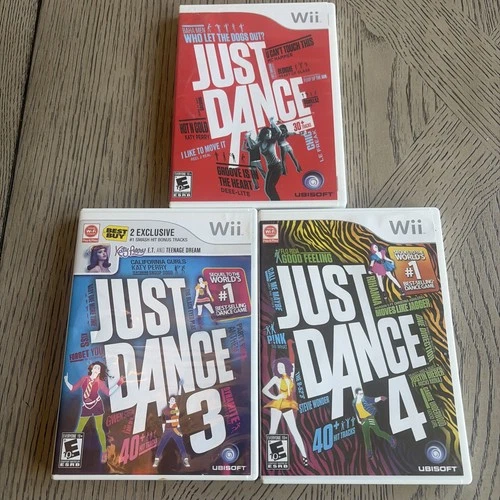 Just Dance - Nintendo Wii Lot Of 3 Who Let The Dogs Out, JD 3 & JD 4. Rare