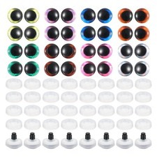 20mm Glitter Moon Safety Eyes, 64 Pcs Colorful Crocheting Safety Eyes, 8 Colors