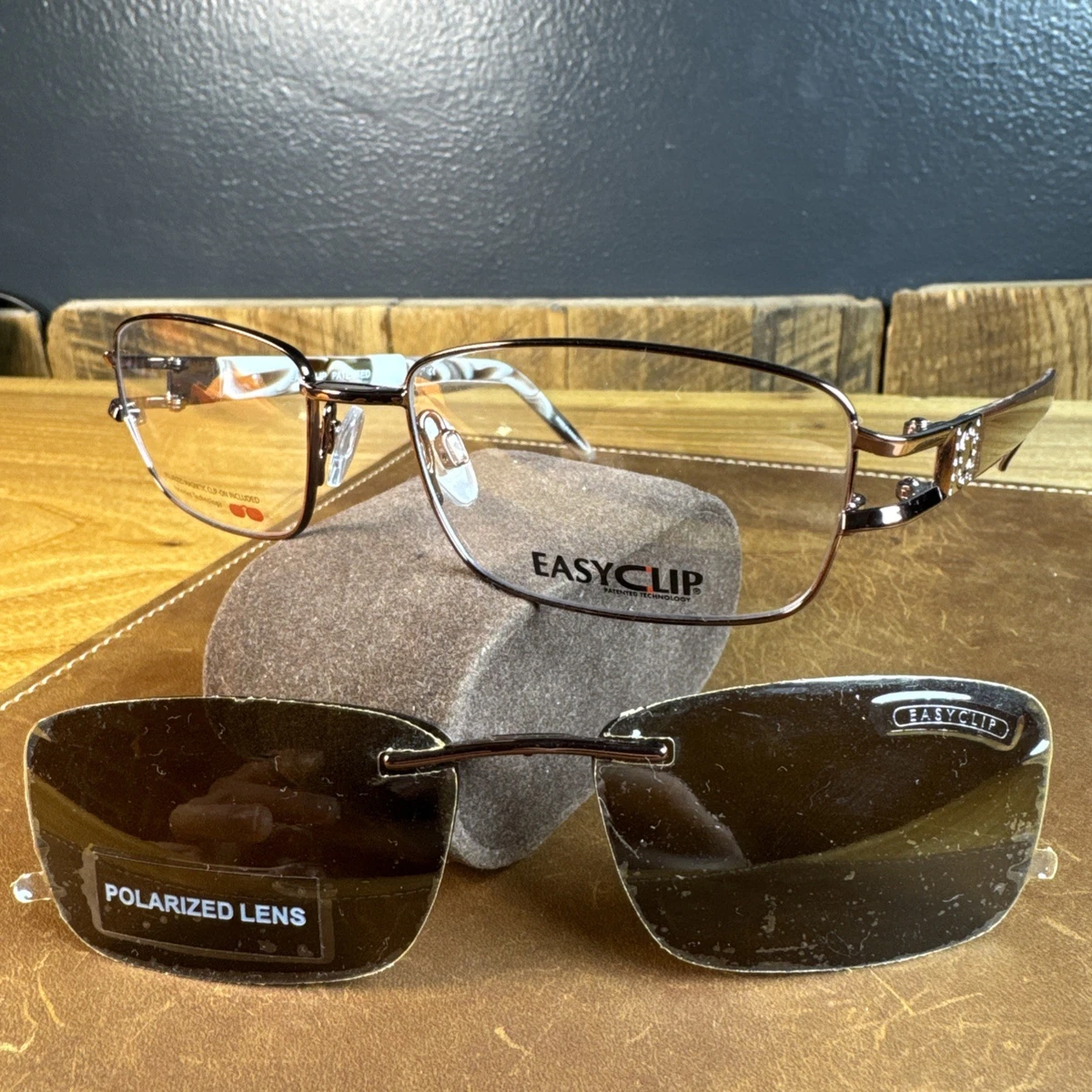 Easyclip Brown Eyeglass Frames for sale | eBay display picture 3