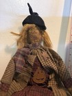 Primitive Handmade Scarecrow Witch Doll Folk Art Naive New Halloween Pumpkin — photo 8