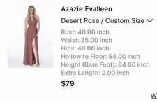 Azazie Desert Rose Pink Halter Backless Long Gown Side Slit Chiffon Size 12/14
