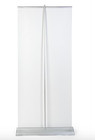 Banner Stand 33"x80" Retractable Premium Wide Base, carry case, black end caps — photo 1