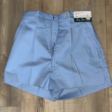 Women  s Vintage Sea Palms By Hartwell Shorts High Waist Lt Blue Size 7/8 USA