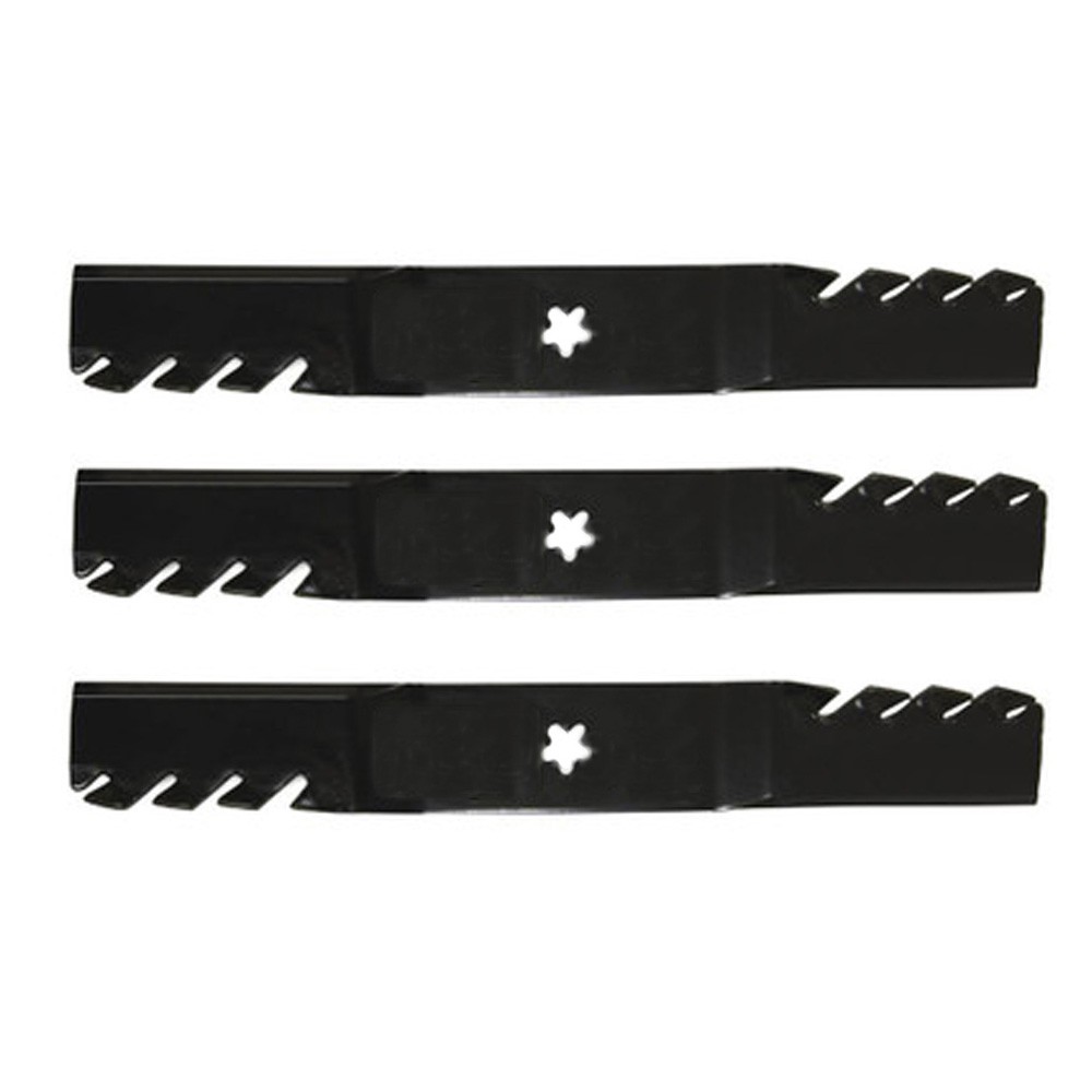 (3) Toothed Mower Blades Fits Husqvarna Riding Mowers 54