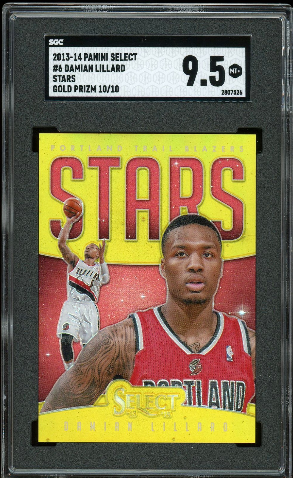 2013-14 Panini Select DAMIAN LILLARD #6 Stars GOLD Prizm /10 SGC 9.5