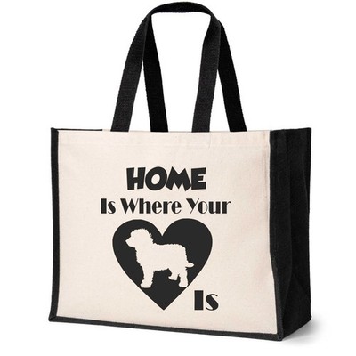 Home Is Where The Cockapoo Is Tragetasche Hundeliebhaber Damen Canvas Shopper