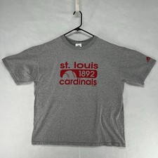 Vintage adidas t shirt mens size Large gray red logo STL Cardinals crew neck