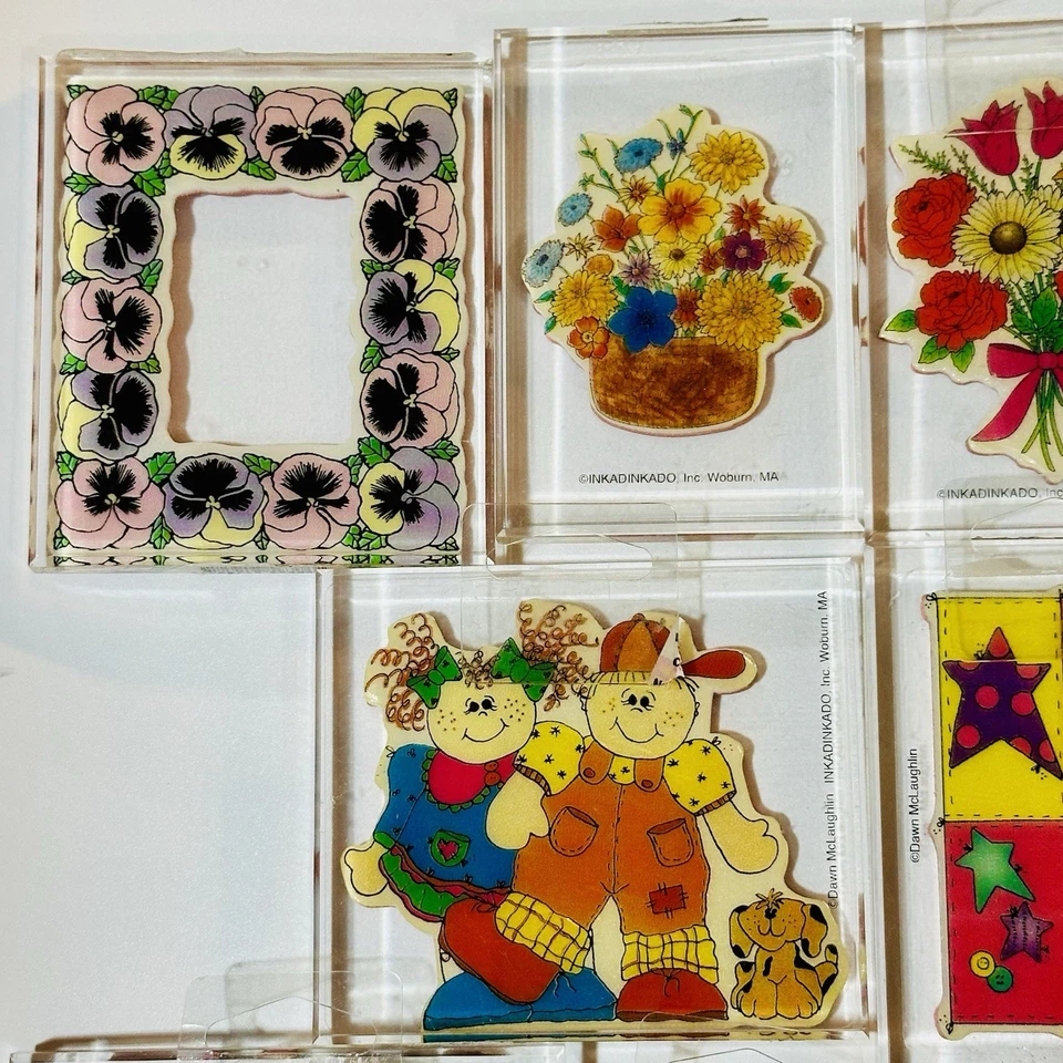 Inkadoo Vintage Acrylic Mounted Rubber Stamps Mixed Subjects Lot Of 10 - Image 3 of 4