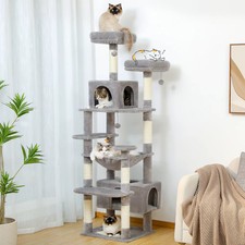 Large Cat Tree Tower for Indoor Cats with Hammock Scratching Posts Perches
