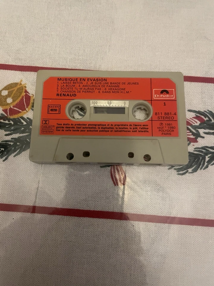 ✔️ Renaud Musique en Évasion Cassette Audio 1981 Polydor 8118814 Vintage - Image 2 of 4