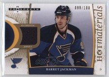 2007-08 Fleer Hot Prospects Materials Red 99/100 Barret Jackman #HM-BJ 2a8
