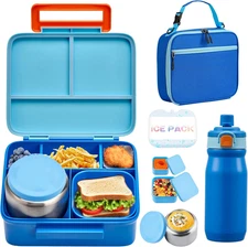 Kids Bento Box Set - Includes 8Oz Soup Thermo, Insulated Lunch Bag & 17Oz Stainl