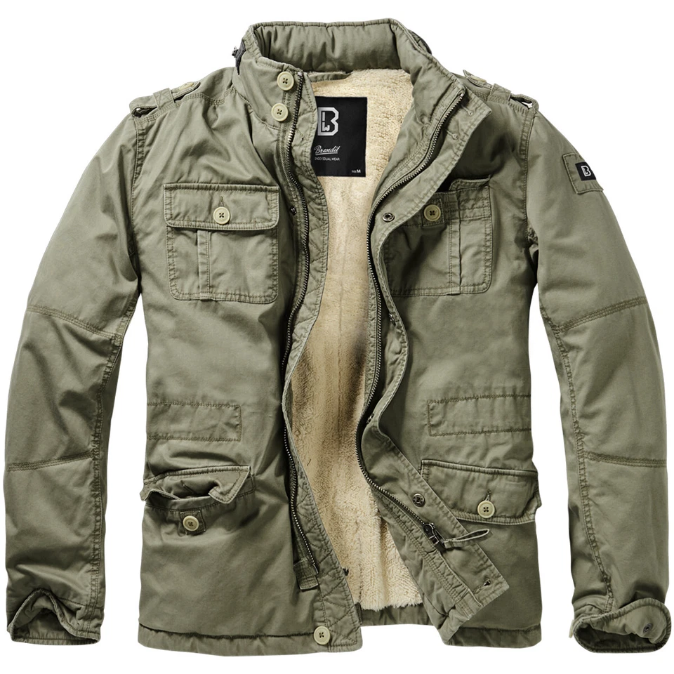 Brandit Britannia Champ Hiver Veste Manteau Chaud Hommes Vintage Parka Olive - Photo 1/1